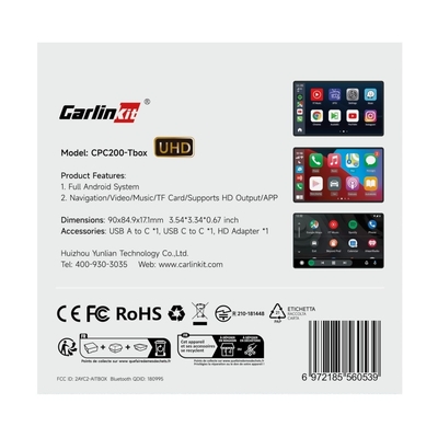 Android 13.0 Carplay Wireless AI Box T-Box UHD Youtube Netflix SDM660 Multimedia 128Gb