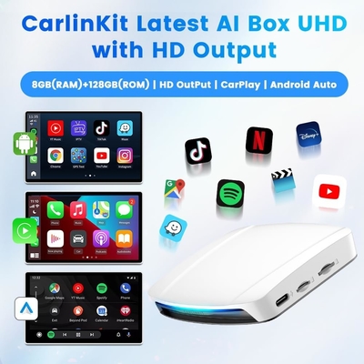 Carplay And Andriod Auto To Multi Media Tbox UHD USB HDMI Port 8G 128Gb SM6225 Android 13 Video Ai Box