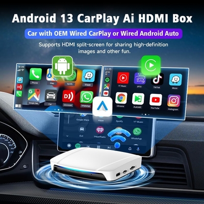 Tbox UHD Android 13 CarPlay Wireless Ai Box HDMI SM6225 Processor 4Gb USB HD Video For Youtube Tiktok