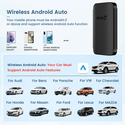 Original Wired To Wireless Android Auto Adapter A2A Bluetooth WiFi Auto Connect For Vw Benz Audi