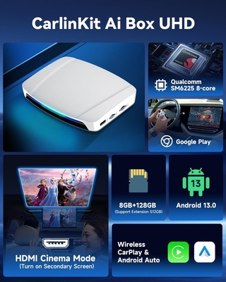 Carplay Andriod Auto to Multi Media Adapter for Wireless Youtube Netflix Tbox UHD USB HDMI Port 4G 64Gb SDM660 Ai Box