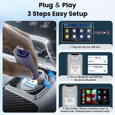 Wired To Wireless Adapter Carplay and Android Auto  Mini SE Pro Compatible With IOS 10 & Android 10