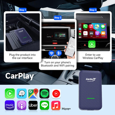 Wired  To Wireless Adapter Carplay And Android Auto Adapter 5.8 GHz CP2A Plug And Play For Factory Wired Cars