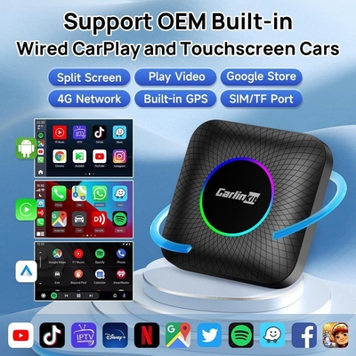 Multi-media TBox CPC200-tbox ambient Carplay & android auto AI Box  Android 13 8+128GB QCM6225 8-core Wireless TV Auto