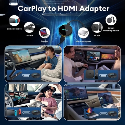 HD2CP Pro Wireless Adapter Carplay Android Auto to Hdmi Video Input Conversion Box Compatible with CarPlay Wired Cars