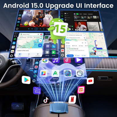 New Dual Channel Wireless Android Auto Adapter carlinkit Carplay Dongle 8g 256gb SM6350 Android Car Play Ai Box for youtube