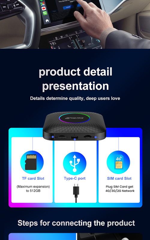 Andriod Box Cpc200 Tbox Ambient 64Gb Wireless Car Play Adapter Box SDM660 Youtube Carplay netflix Carlinkit Ai Smart magicbox
