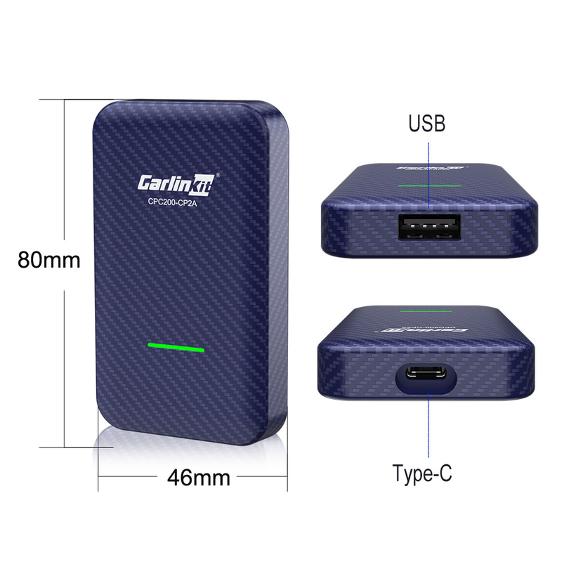 2 In 1  Wired to Wireless Adapter Carplay Android Auto CP2A Compatible With Wired CarPlay USB Plug And Play