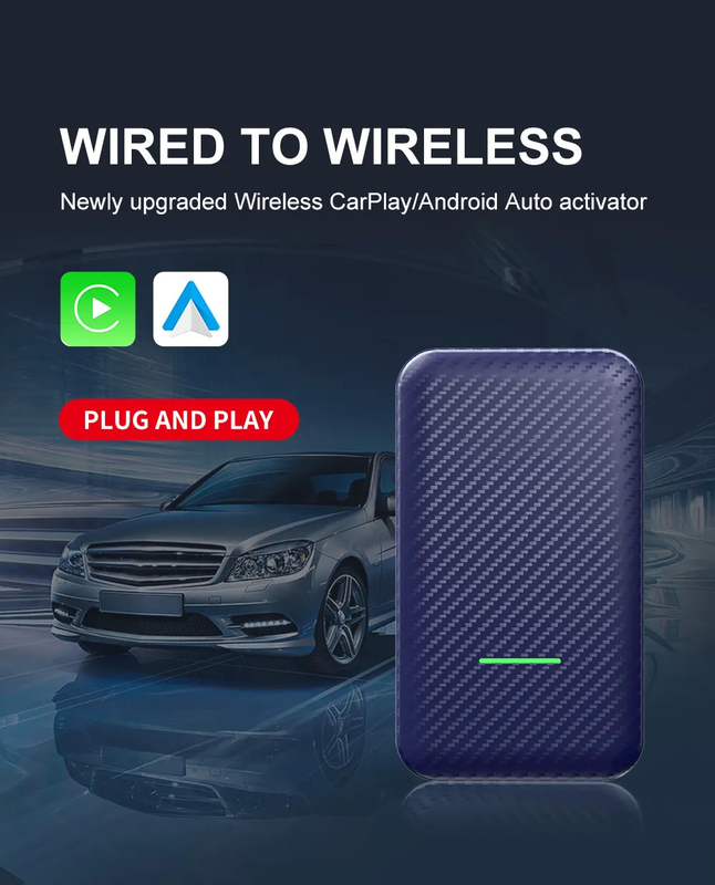 Portable CP2A  Wired to Wireless Adapter Carplay And Android Auto Ai Box Plug And Play For Golf 7 Golf 6