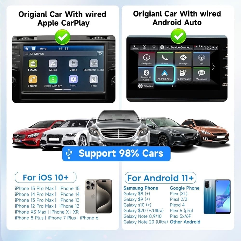 Tbox UHD Android 13 CarPlay AI Box 4K HD Video Output Online Video FOTA UHD TVBox SM6225 4Gb Adapter