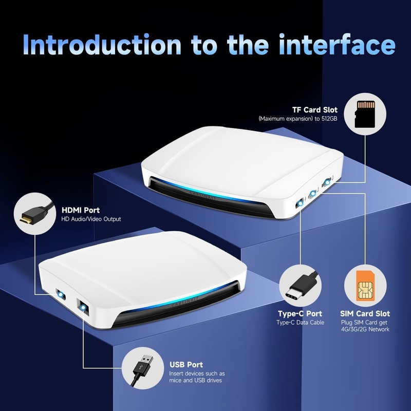 Android 13 Auto CarPlay Ai Box Wireless Adapter Dongle TBox UHD 4Gb 64Gb SMD660