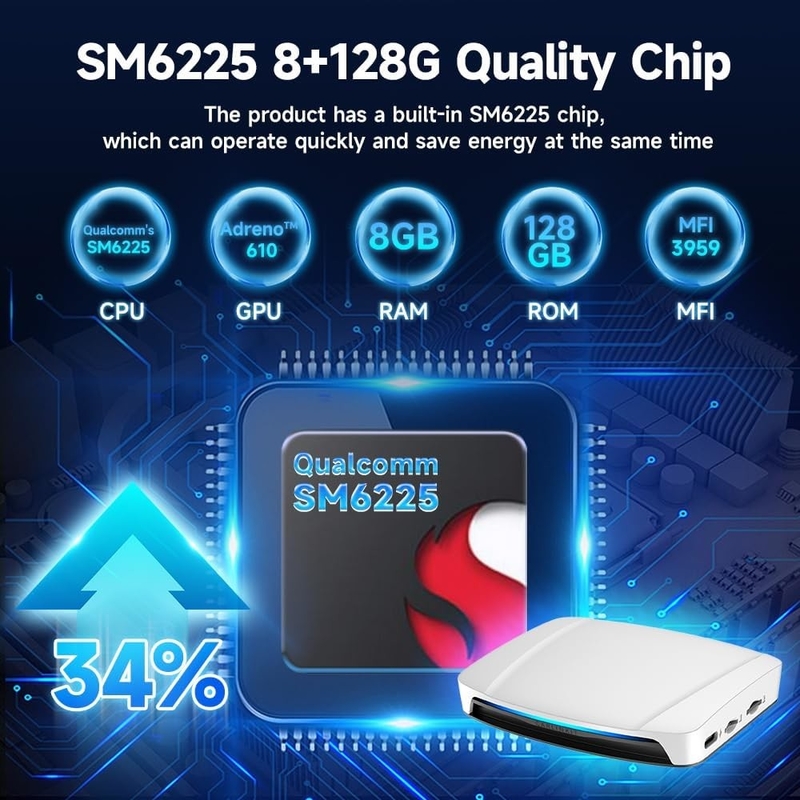 Carlinkit Tbox UHD TV Box Android 13 CarPlay AI Box SM6225 8Gb Adapter 4K HD Video Output
