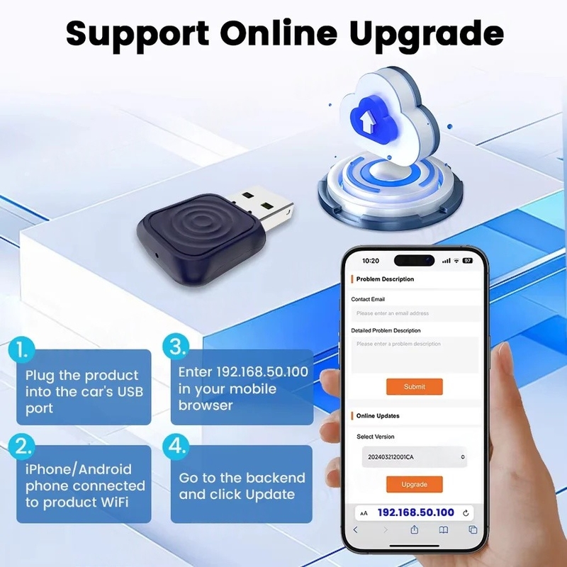 5.8GHz WiFi Carlink Kit for Fast Speed Wireless Adapter Carplay Android Auto Multimedia Ai Smart Box Ultra Portable USB